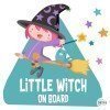 Little witch on board. Baby on Board adhesive triangle