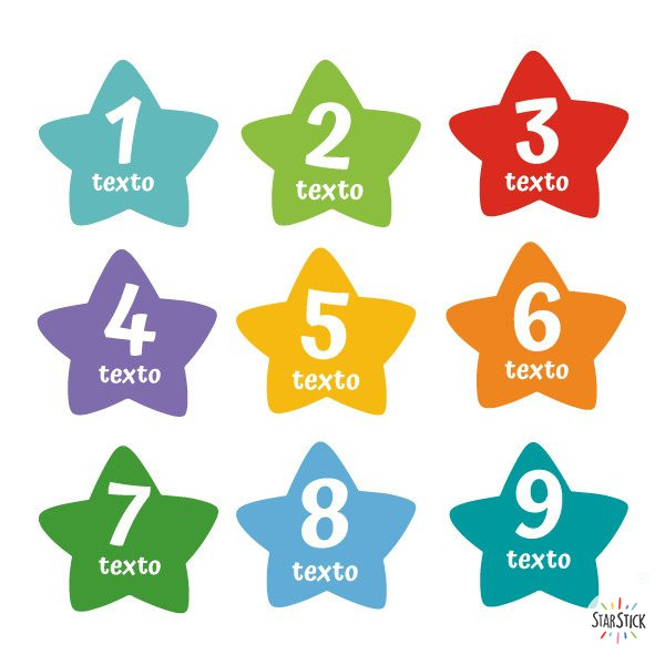 Pancarte pour portes d'écoles - Étoiles colorées