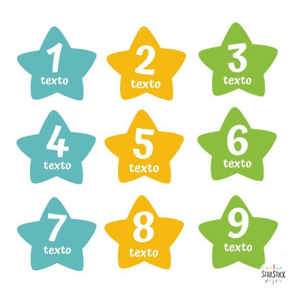 Pancarte pour portes d'écoles - Étoiles colorées