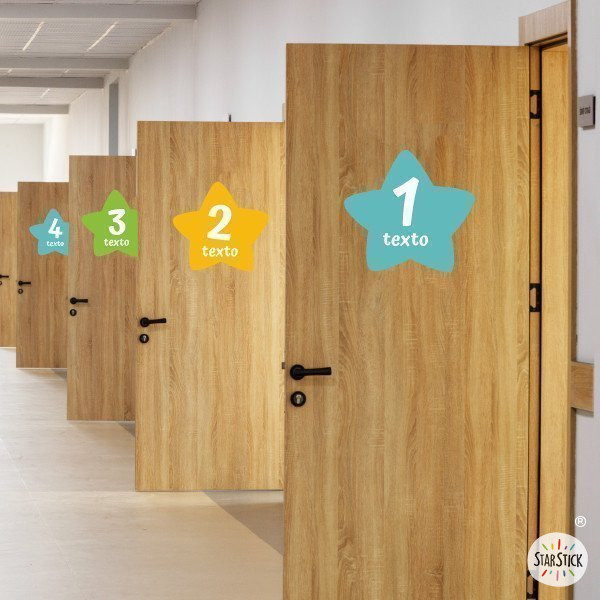 Panneaux pour portes d'écoles - Étoiles colorées