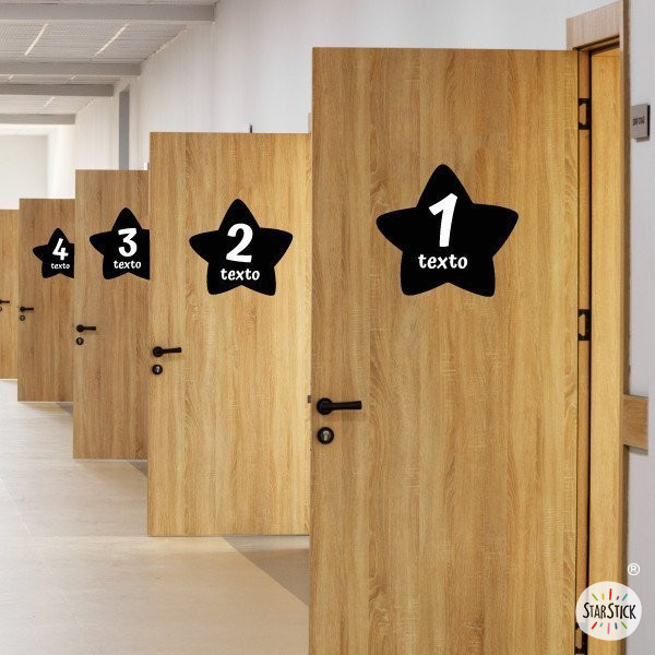 Panneaux pour portes d'écoles - Étoiles colorées