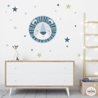 Stickers to decorate baby rooms - Lion face
