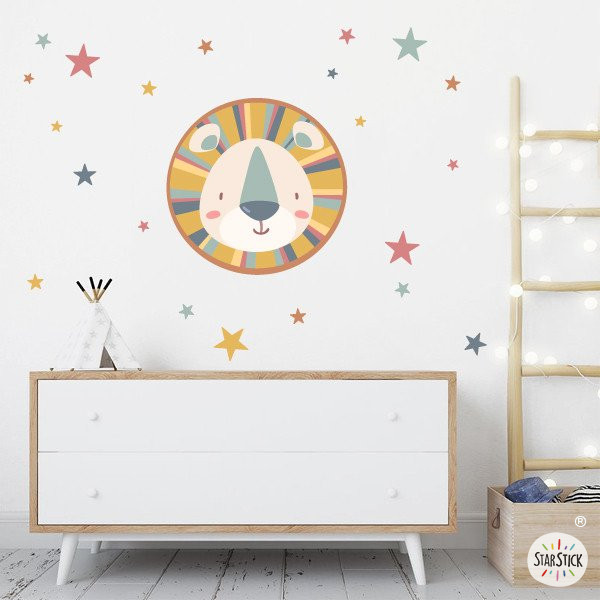 Stickers to decorate baby rooms - Lion face