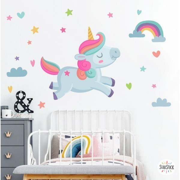 Vinilos infantiles para niñas - Unicornio mágico - Decoración Infantil