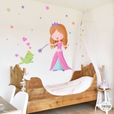 Children's vinyl girl - Princess and the frog - decorative vinyl for girls