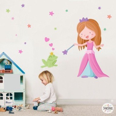 Vinilo infantil niña - Princesa y el sapo - vinilo decorativo para niñas