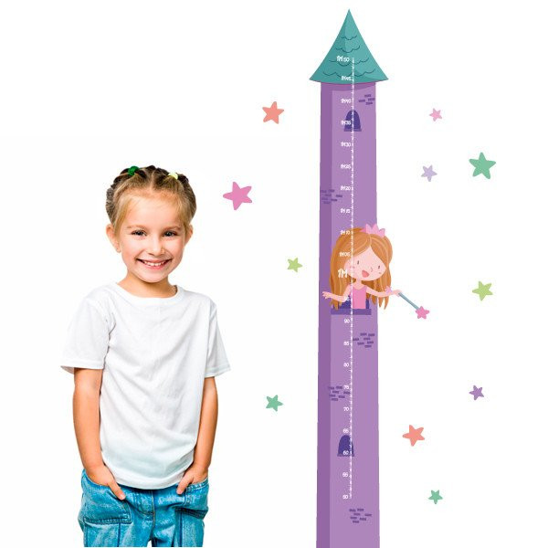 Medidor torre con princesa - Vinilos infantiles