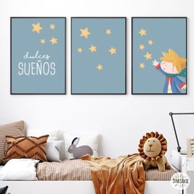 3 children's paintings - Little prince + Sweet dreams