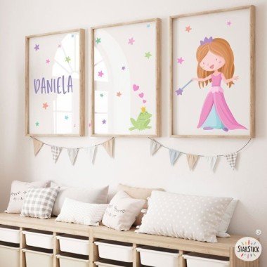 3 customizable children's paintings - Princess and the frog