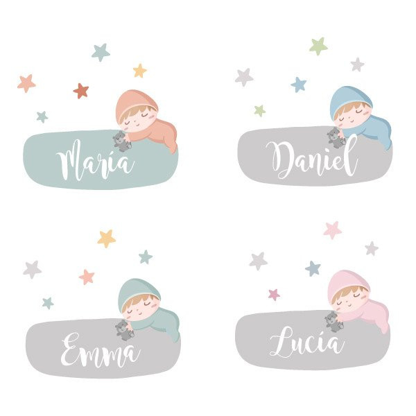 Baby on the moon - Unique and personalized stickers for your baby