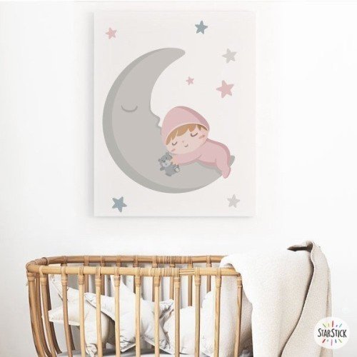 Làmina decorativa infantil - Nadó a la lluna