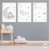 3 affiches pour enfants - Bébé sur la lune