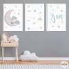 3 affiches pour enfants - Bébé sur la lune