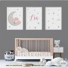 3 affiches pour enfants - Bébé sur la lune