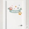 Stickers avec nom - Hiboux aux tons naturels - Décoration pour enfants