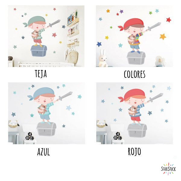 Súper nen pirata - Vinils infantils decoratius originals per a nens i nadons
