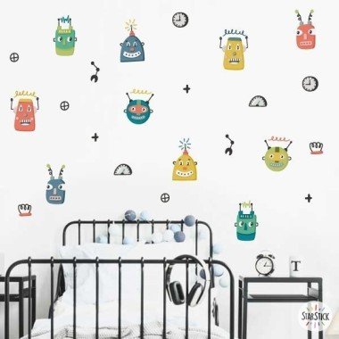 Stickers pour décorer les chambres de bébé - Robots