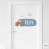 Personalized children's decoration with the name - Children's sticker - Tractor with animals