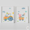 Cuadros decorativos personalizados Tractor con animales para niños