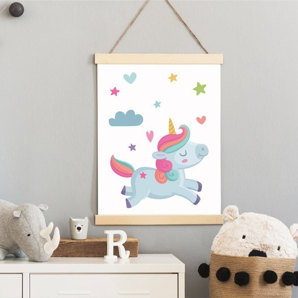 Cuadro decorativo. Unicornio. Decoración habitaciones de niña