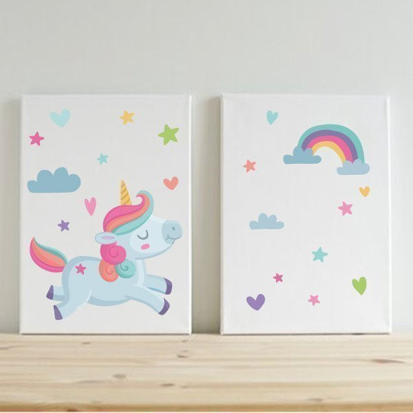 Tableaux décoratifs pour filles. Licorne magique