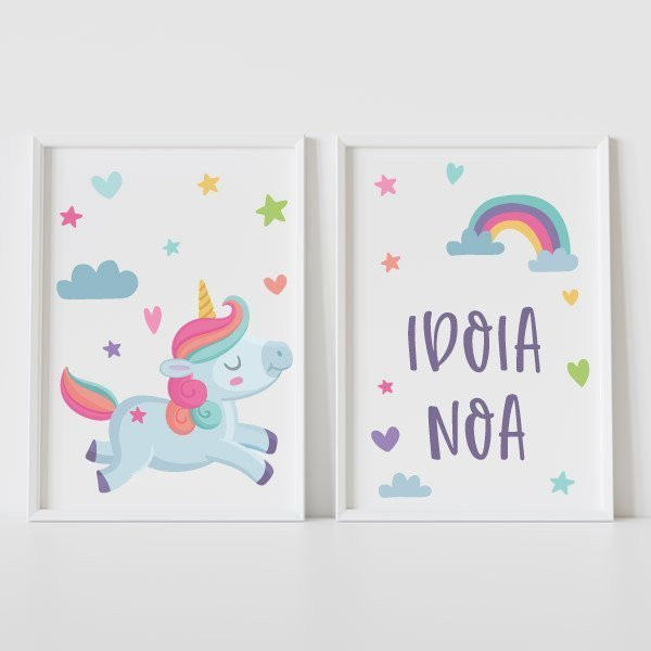 Tableaux décoratifs pour filles. Licorne magique