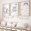 3 customizable children's paintings - Unicorn