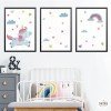 3 customizable children's paintings - Unicorn