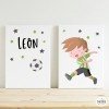 Cuadros y láminas infantiles personalizadas ¡Color a elegir! Niño jugador de fútbol