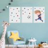 3 Tableaux pour enfants - Garçon footballeur. Barça