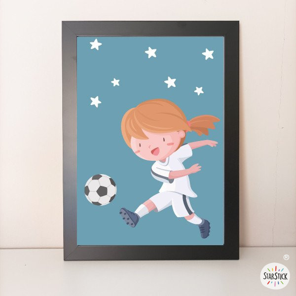 Quadre infantil personalitzat - Nena jugadora de futbol. Madrid