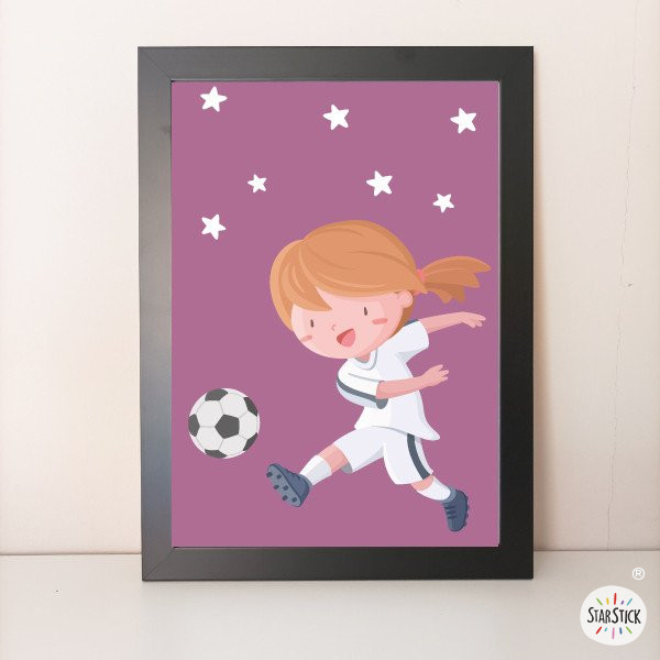 Quadre infantil personalitzat - Nena jugadora de futbol. Madrid
