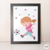 ¡Elige colores! Lámina decorativa infantil - Niña jugadora de fútbol