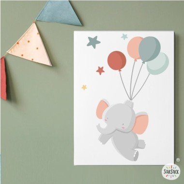 Quadre decoratiu per a nadons - Elefant amb globus
