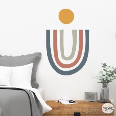 Decorative vinyl for the home - Rainbow and moon - Wall decoration