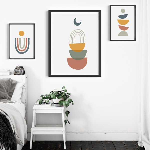 Affiche décorative - Mont et lune - Décoration maison