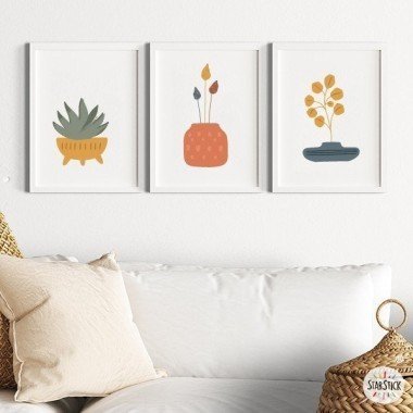 3 decorative prints - Plants - Designer paintings and canvases