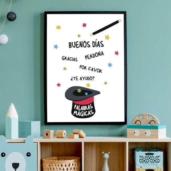 Affiche décorative - Les mots magiques - Choisissez la langue!