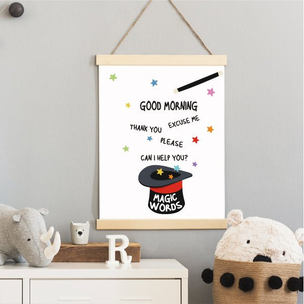 Affiche décorative - Les mots magiques - Choisissez la langue!