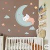 Sticker bébé - Ours sur la lune. Tuile