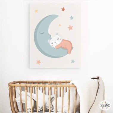 Làmina decorativa infantil - Osset a la lluna