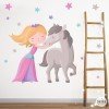 Vinilo para niñas Princesa y caballo - Vinilos infantiles decorativos
