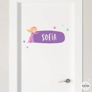 Personalized children's wall stickers with name - Princess - Children's decoration