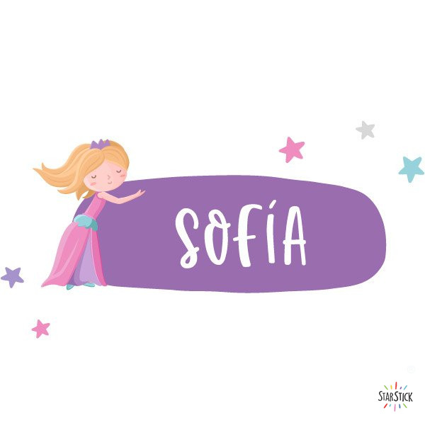 Vinils infantils personalitzats amb nom - Princesa - Decoració infantil