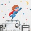Superhéroe StarStick - Capa roja -  Vinilos infantiles decorativos para niños de pared