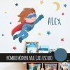 Superhéroe StarStick - Capa roja -  Vinilos infantiles decorativos para niños de pared
