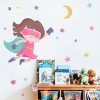 Superheroína StarStick - Fucsia - Vinilos infantiles decorativos para niñas de pared