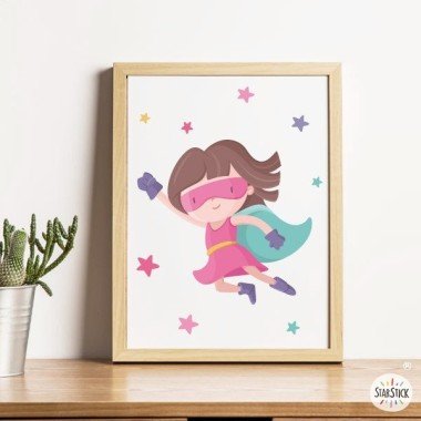 Feuille décorative StarStick Superheroine - Décoration pour filles