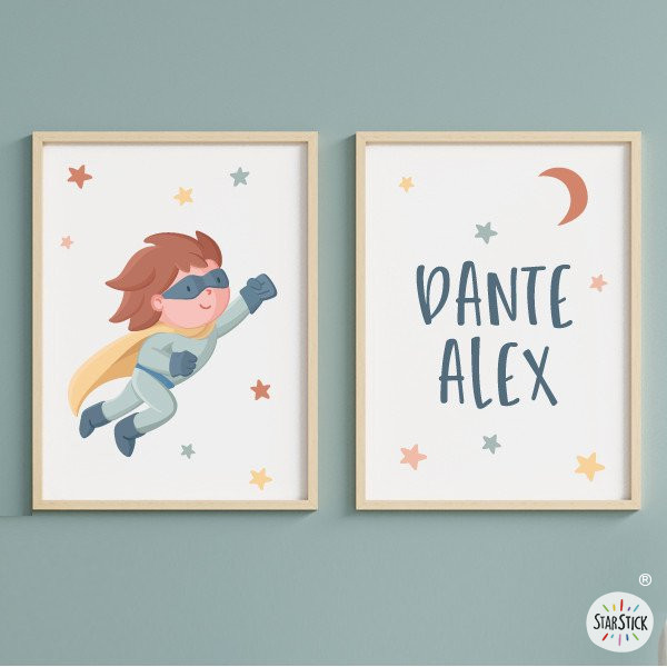 Superhero StarStick. Children's Decorative Prints