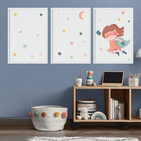 3 tableaux enfant personnalisables - StarStick Superheroine